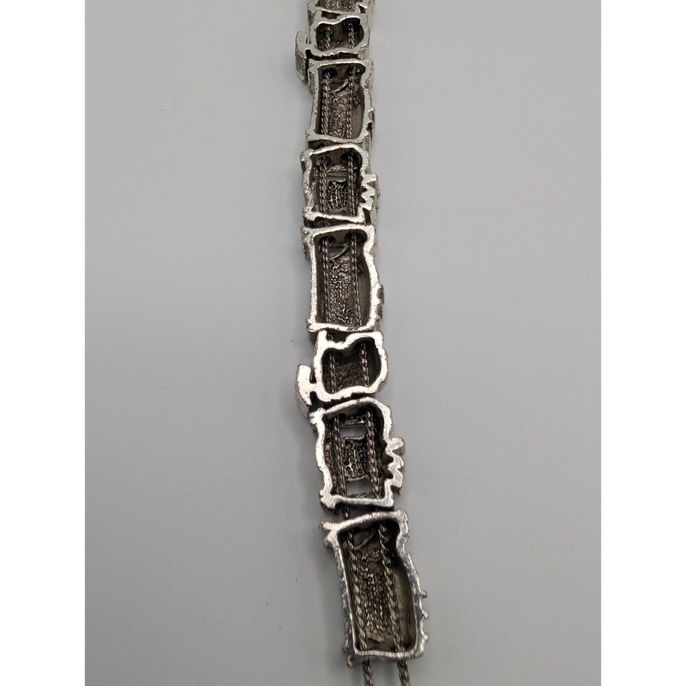 Vintage 90s Tofa BG Silver Tone Heavy Charm Bracelet Slider Camping Tent Kitschy image 6